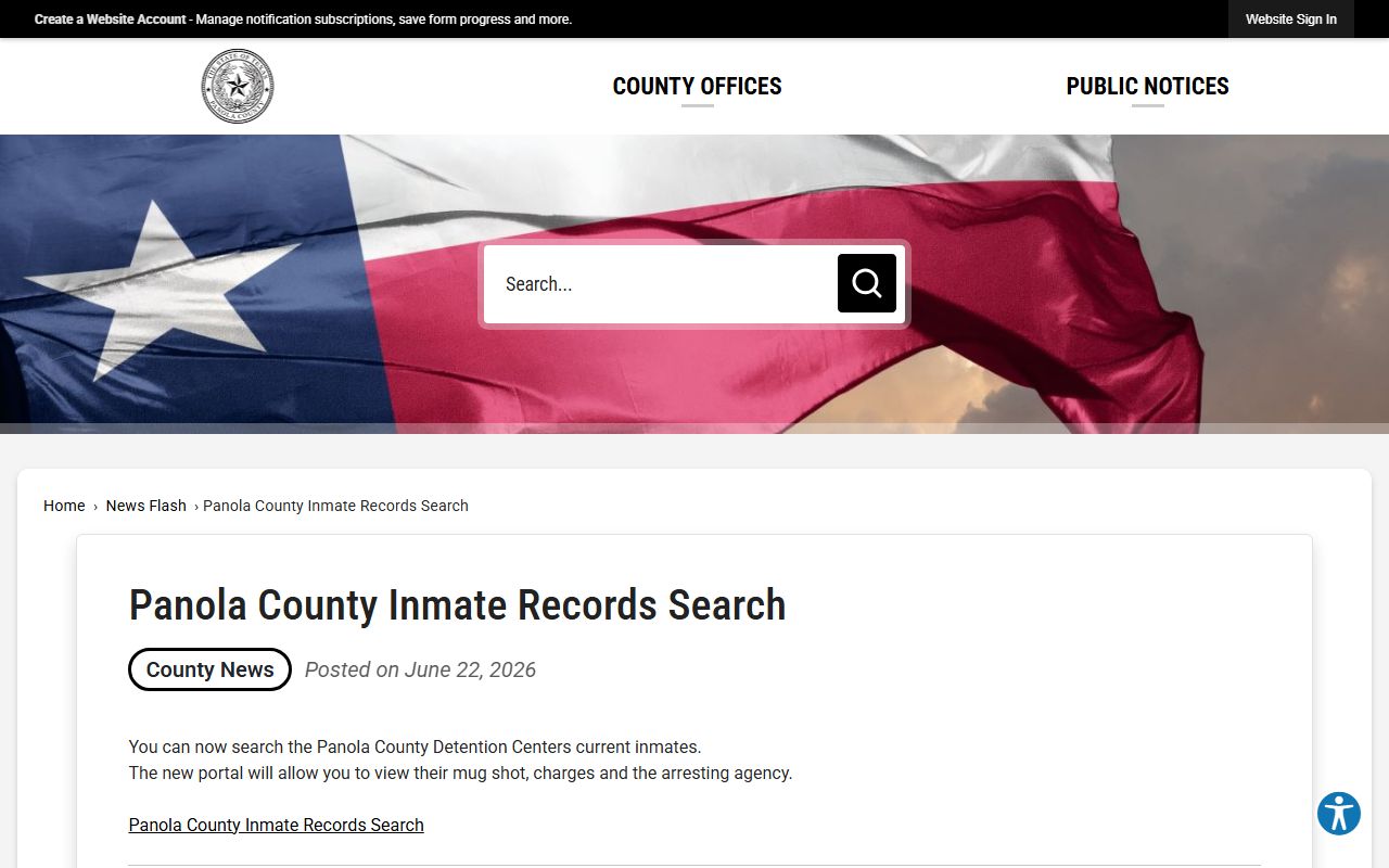Panola County jail mugshots inmate search news announcement